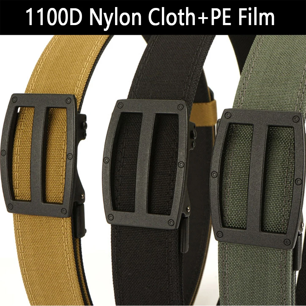 TUSHI cinturón táctico militar genuino oficial para hombres, hebilla automática de aleación, cinturón de servicio para hombres, nailon 1100D,