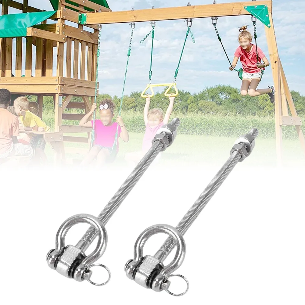 2pcs 180° Rotatable Porch Swing Hanger 1500 LB Capacity 180mm Length Hammock Hook Stainless Steel Bearing Type Swing Hardware