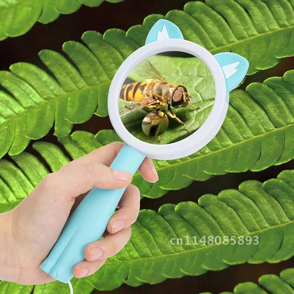 Magnify Loupe Handheld Cute Animal Kids Insect Inspection Kindergarten Science Experiment Toy Tools Creative Gifts