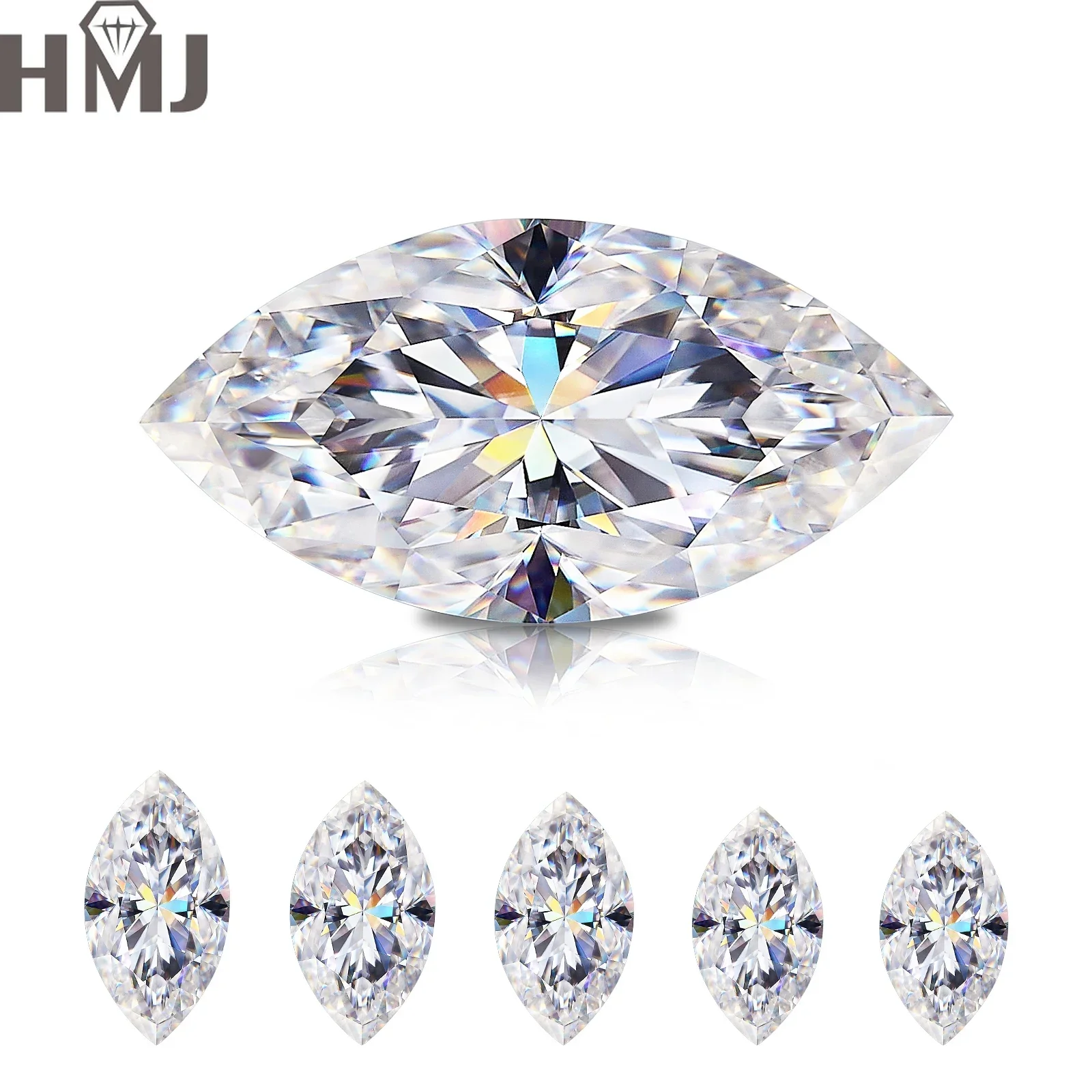 Full Size Marquise Cut  This Link Only for Wholesale Real Super White D Color Moissanite Stone 2 5 10  20  30 50 Pcs Per Lot