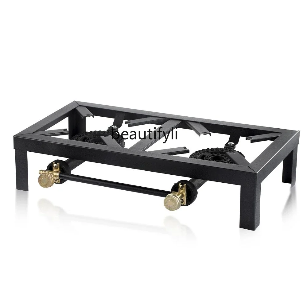 Asmt42 Stufa doppia antincendio tipo stufa fornello a gas facile da pulire, gas liquefatto domestico semplice