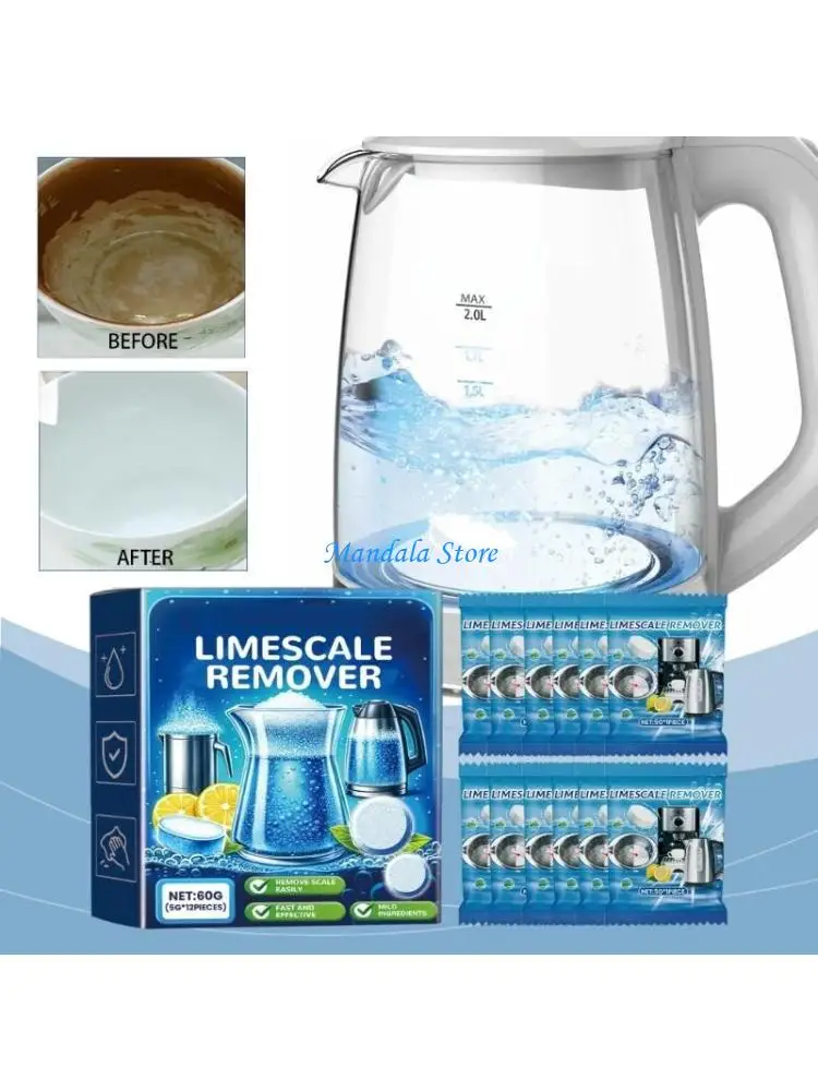 

U2JC 12pc/24pc Stainless Steel Cookware Effervescent Tablets Kitchen Cleaning Tablets
