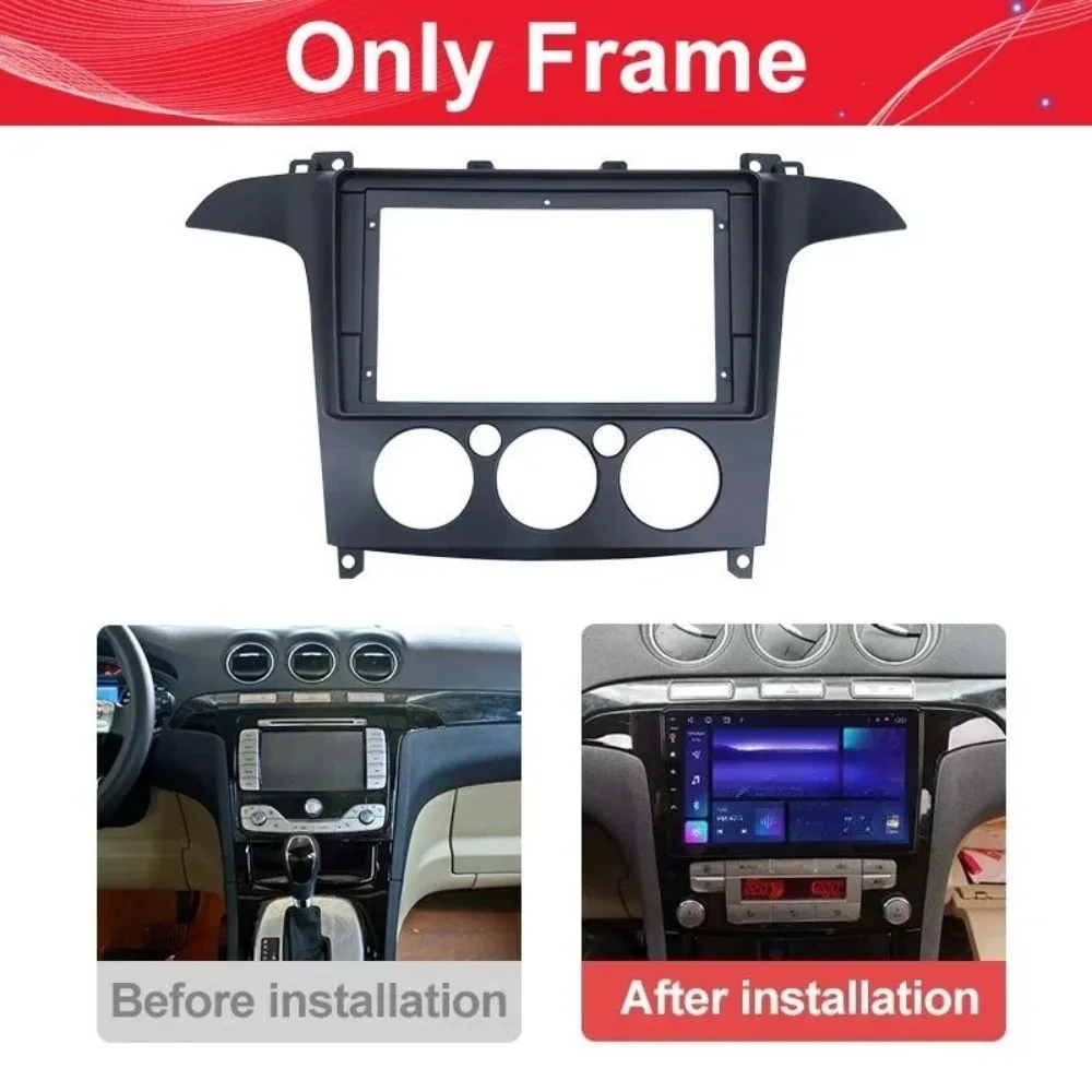 

Для FORD 2001-2008 S-MANUAL AC 9 дюймов автомобильный радиоприемник Android пластиковая панель панели приборной панели рамка автомобиля лицевая панель стерео рамка безель