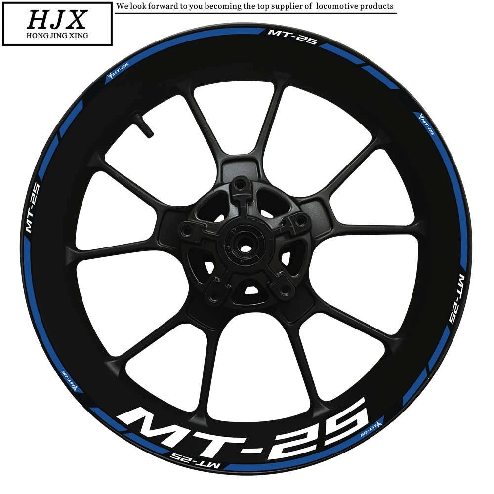 Motocicleta Adesivos reflexivos para YAMAHA, MT25 Logo, Inner e Outer Wheel Hubs, MT25 Decal Decoração, melhorado 17 Polegada Rim, MT 25