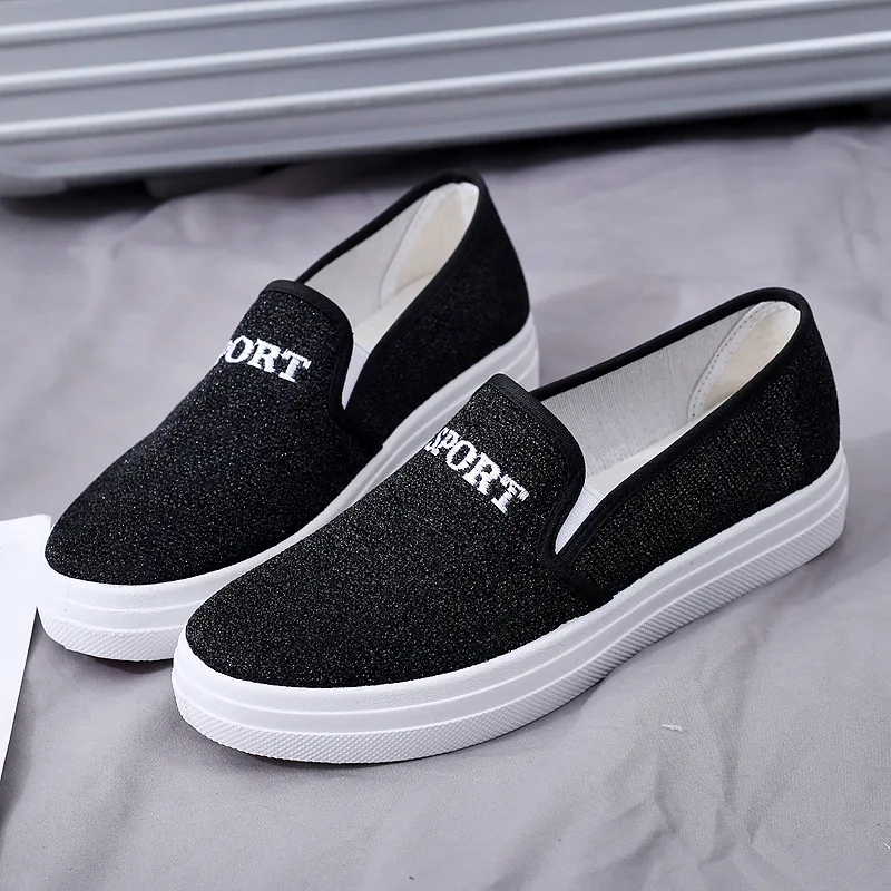 New Fashion Platform Cloth Shoes Women Shoes Spring and Autumn Flat Single Shoes Slip on Casual Lazy Shoes 2022 Zapatos De Mujer