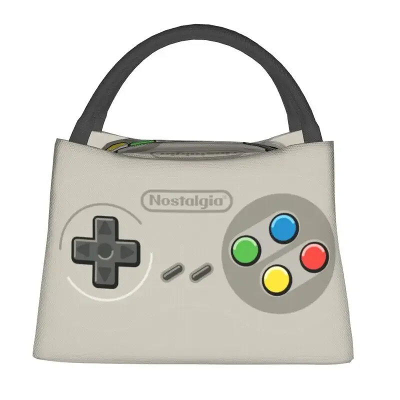 Retro Video Game Turbo Controller Insulated Lunch Tote Bag for Women Gamer Lover Resuable Thermal Cooler Food  Box