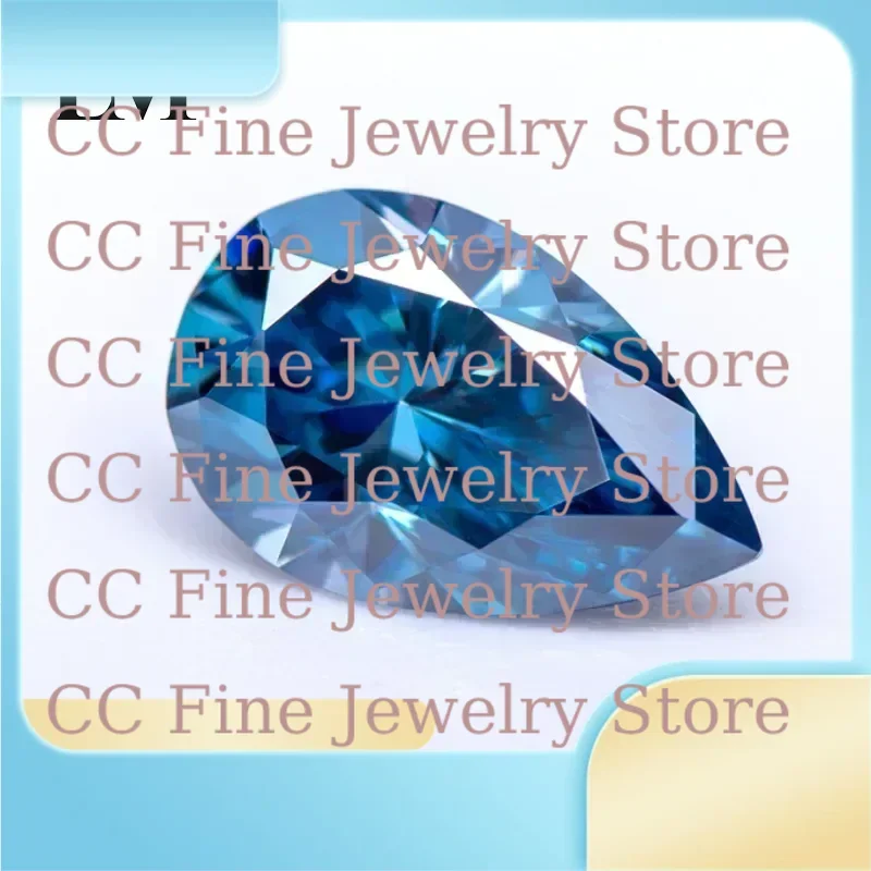 

Moissanite Stone Sapphire Blue Color Pear Cut Artificial Gemstone For Diy Charms Jewelry Making Materials With Certifica