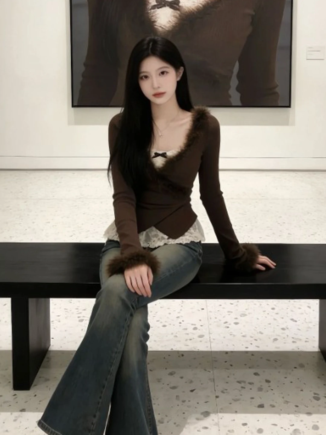 

Уникальный топ с V-образным вырезом и утягивающим эффектом для миниатюрных женщин, мягкий трикотаж, весенняя мода, для прогулок и походов.