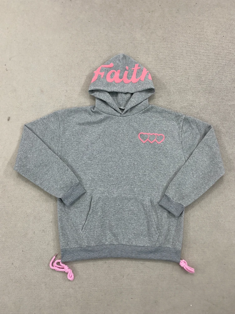 Herbst- und Wintermode Lässige, Weite und Vielseitige Personalisierte Love-Hoodie Hose mit Geradem Bein und Kordelzug für Männer und Frauen