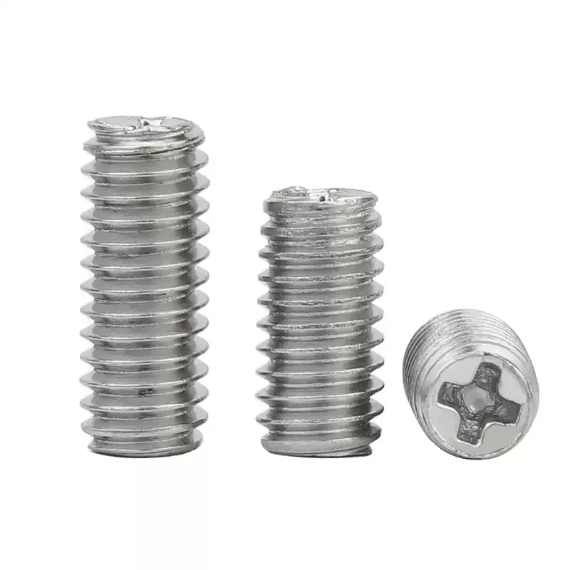 M2 M2.5 M3 M4 304 roestvrijstalen kruiskopschroef Headless stelschroeven Machinestelschroef