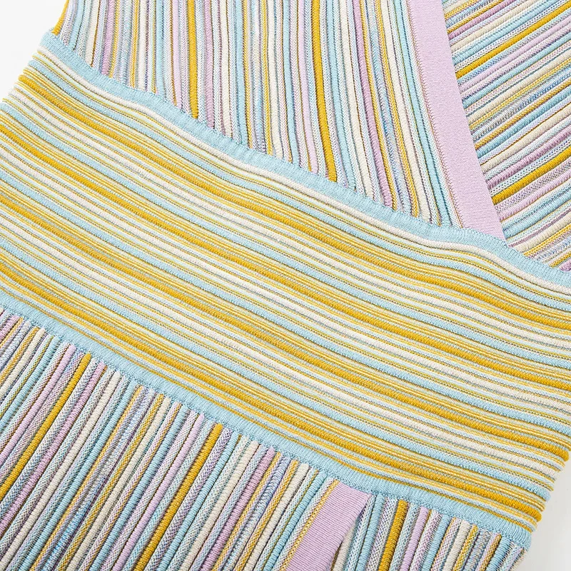 Vestido feminino de malha de seda dourada com decote em V manga comprida slim fit noite festival festa midi robe