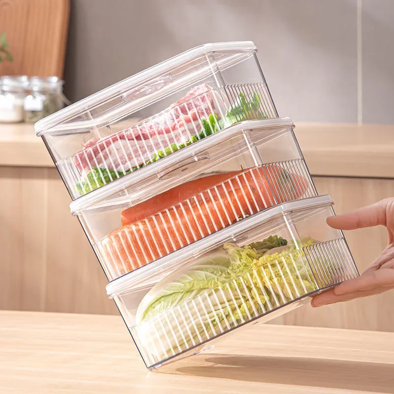 Refrigerator Storage Box Timing Fresh Fridge Organizer Vegetable Fruit Baskets Food Storage Containers Pantry Kitchen Organizer