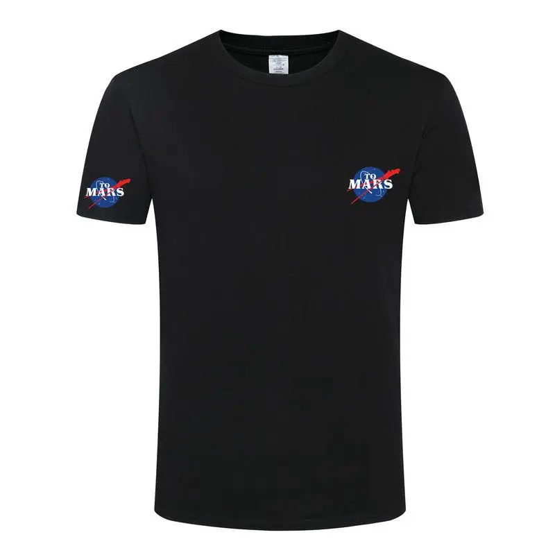 15Color Mars SpaceX Black TShirt Space X Logo T Shirt Men\'s Popular Boyfriend\'s TShirt New Fashion NASAS Cotton Teeshirt