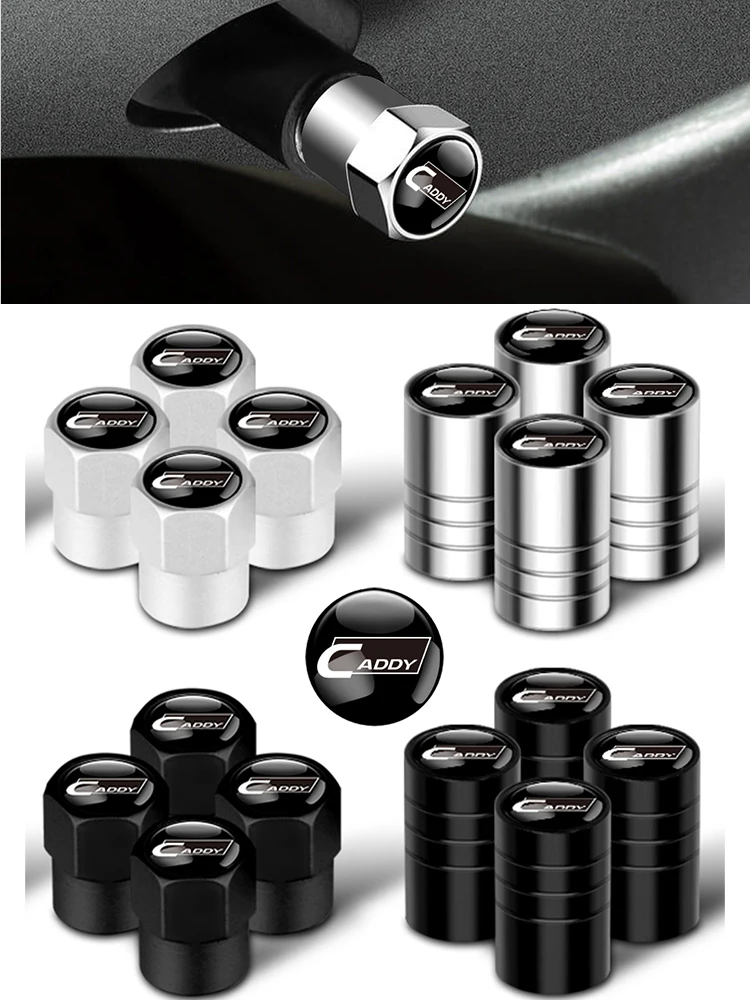 Bouchons de assujetde pneu de roue de voiture, couvercle de tige de assujet, badge CADDY, Volkswagen Vw, contrastant, rocco, Golf, Tiguan, Touran, Jetta, Passat, GTI, 4 pièces