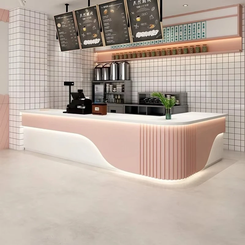 &c Modern Simple Beauty Salon Cashier Arc Bar Table Display Table Clothing Store Reception Desk Small Front Desk
