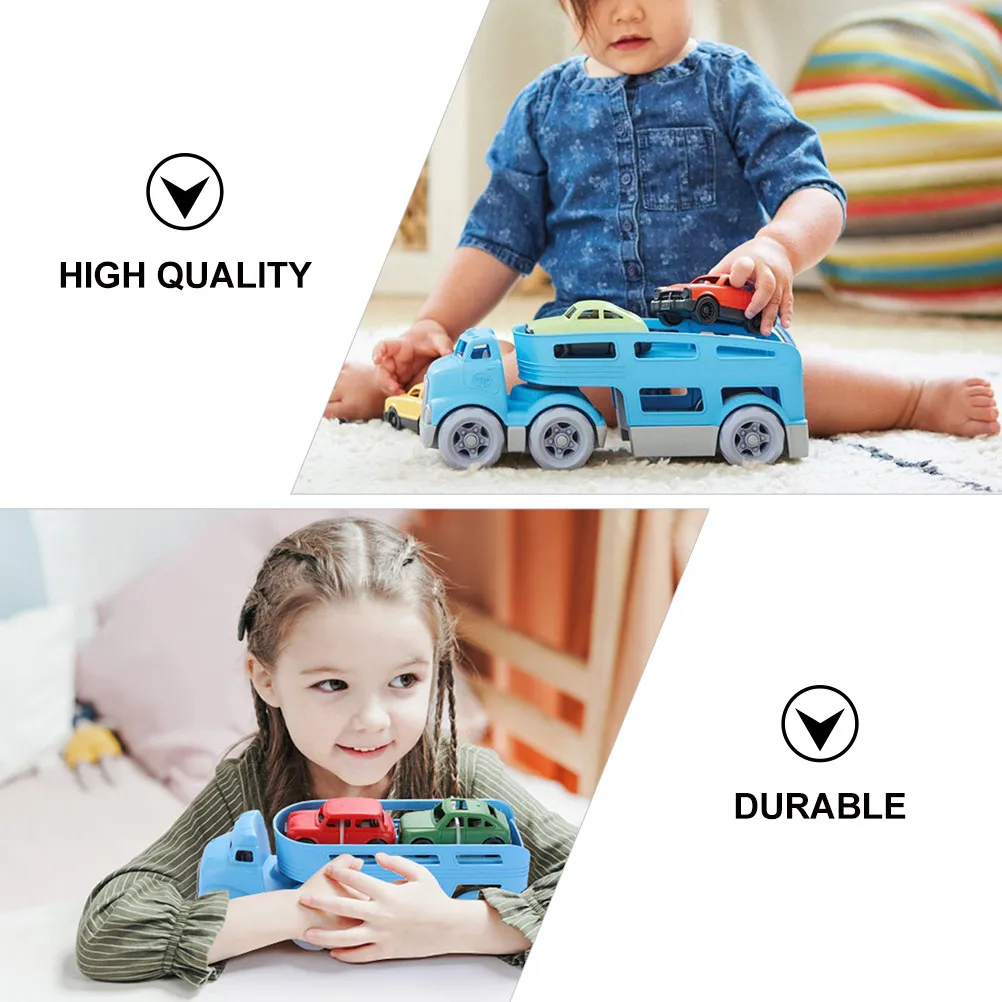 

Набор из 1 большого инерционного грузовика-транспортера с двумя уровнями для перевозки машинок, развивающий интерактивный набор для детей, игрушка-транспортер