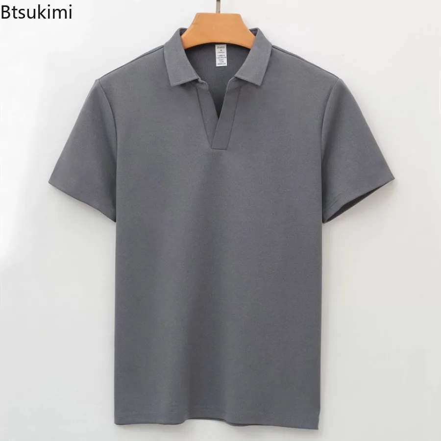 High End Seagull Collar Sport Seamless Polo Shirt Men's T-shirt Antibacterial Breathable Quick Drying Lapel Short Sleeved Tops