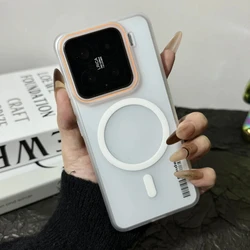 Luxury Matte Slim Clear Hard Wireless Charging Case For Xiaomi 15 14 Ultra 13 Pro Redmi K80 Pro For Magsafe Shockproof Cover