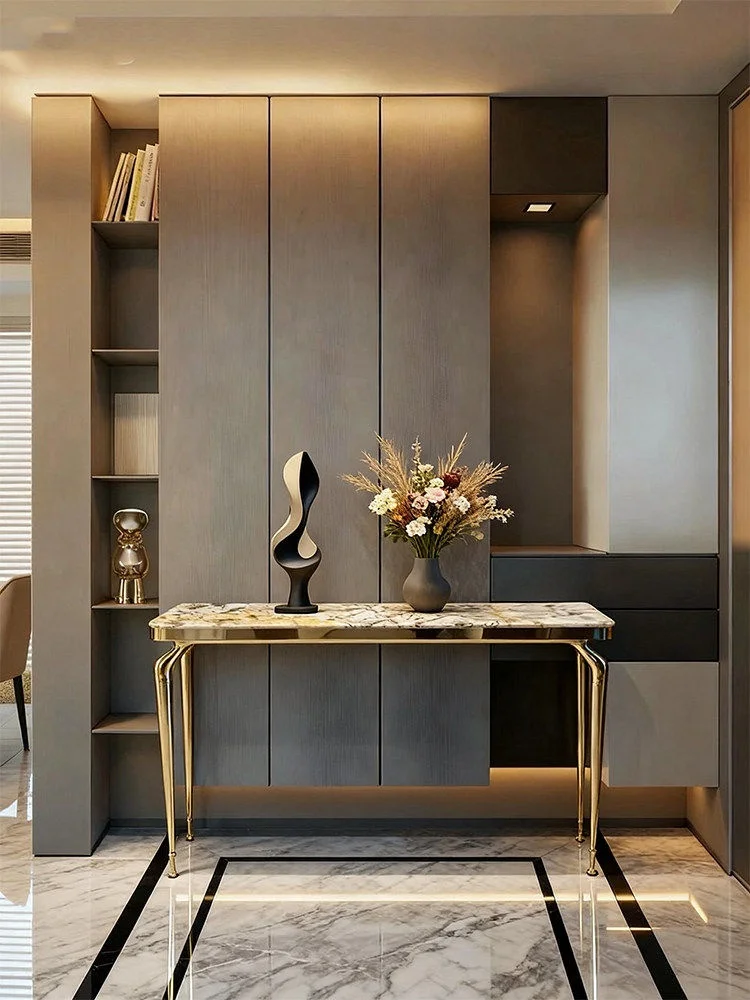 

#Modern High-end Light Luxury Marble Entrance Table Multi-functional Home Furniture for Living Room & Hotel Use