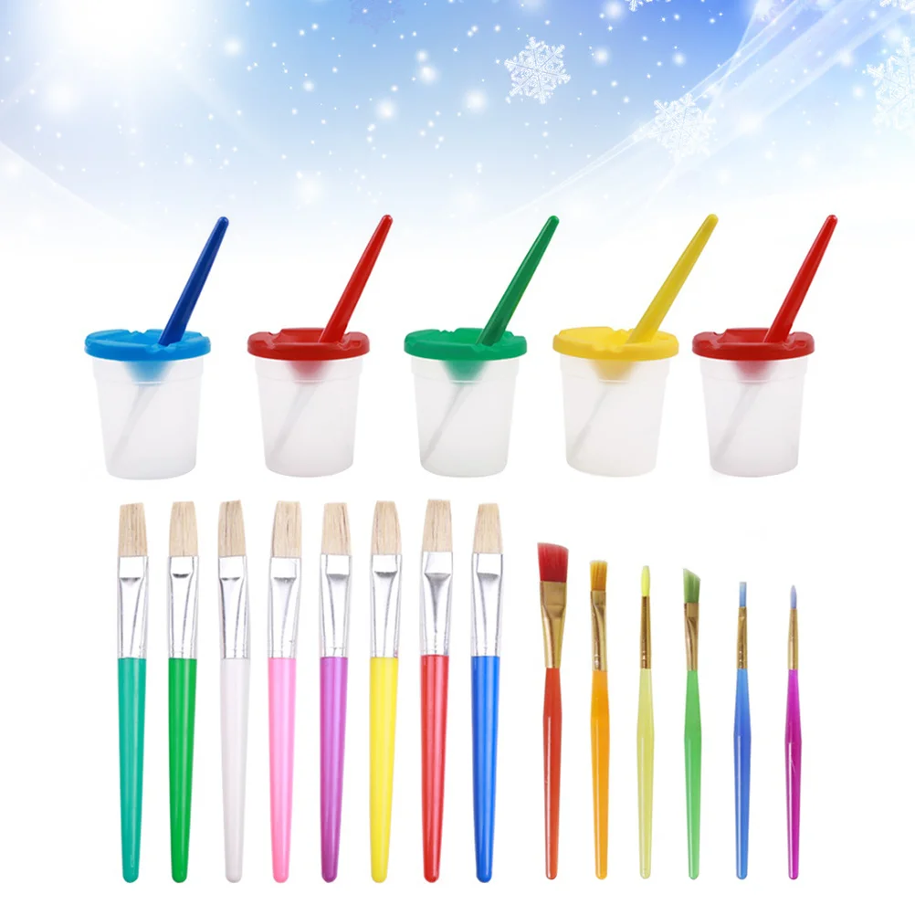 

19Pcs Painting Brush Set Durable Art Brushes for Acrylic Oil Watercolor Gouache Craft Painting Beginner Use