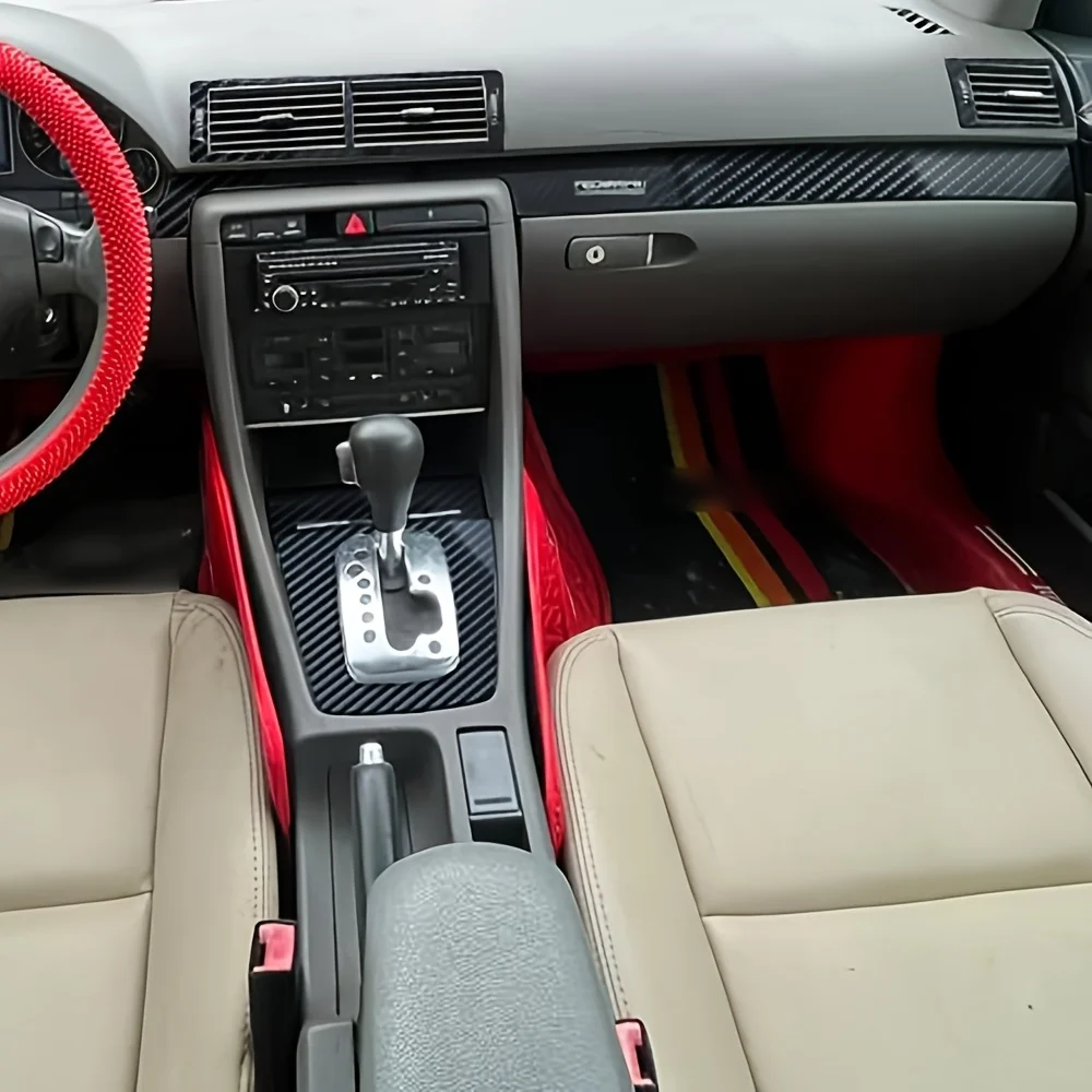 

For Audi A4 B6 B7 2002-2007 Interior Central Control Panel Door Handle 5D Carbon Fiber Stickers Decals Car styling Accessorie