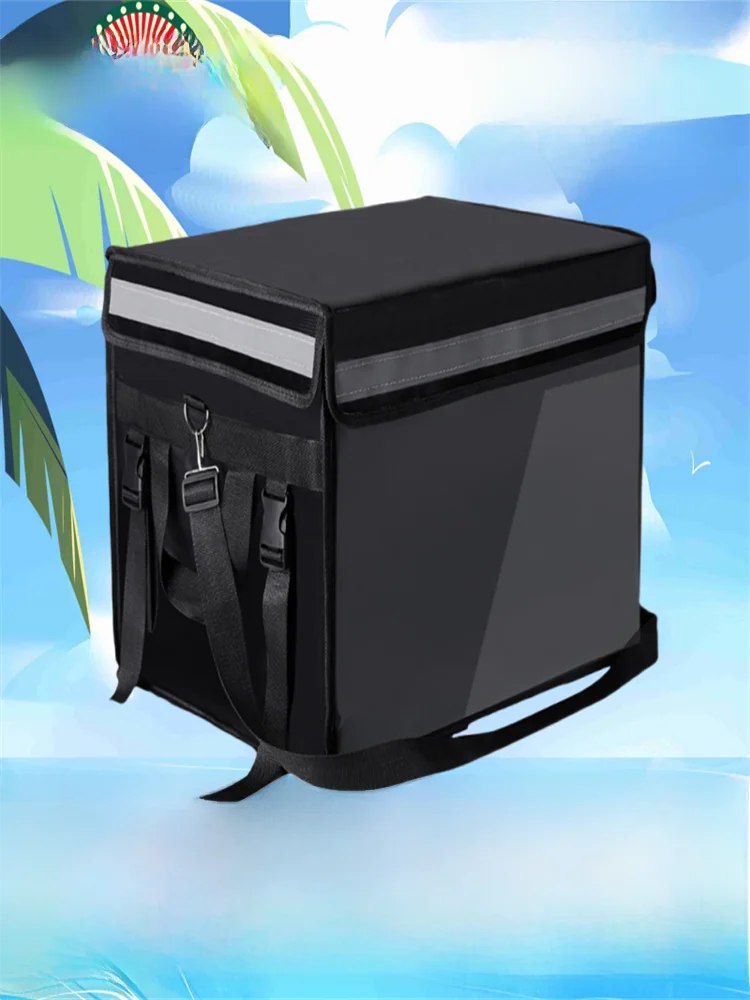 Black Waterproof Food Delivery Thermal Box Small Medium Large Sizes 30 45 62L City Wide Delivery Ice Pack Cooler Bag