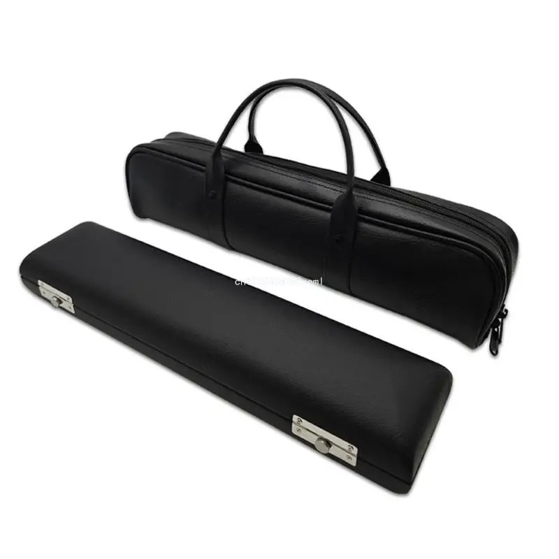 Flute Storage Case PU Leather Flute Case for 17 Holes Flute Flute Case Zippered Carry Handbag with Double Carry Handle