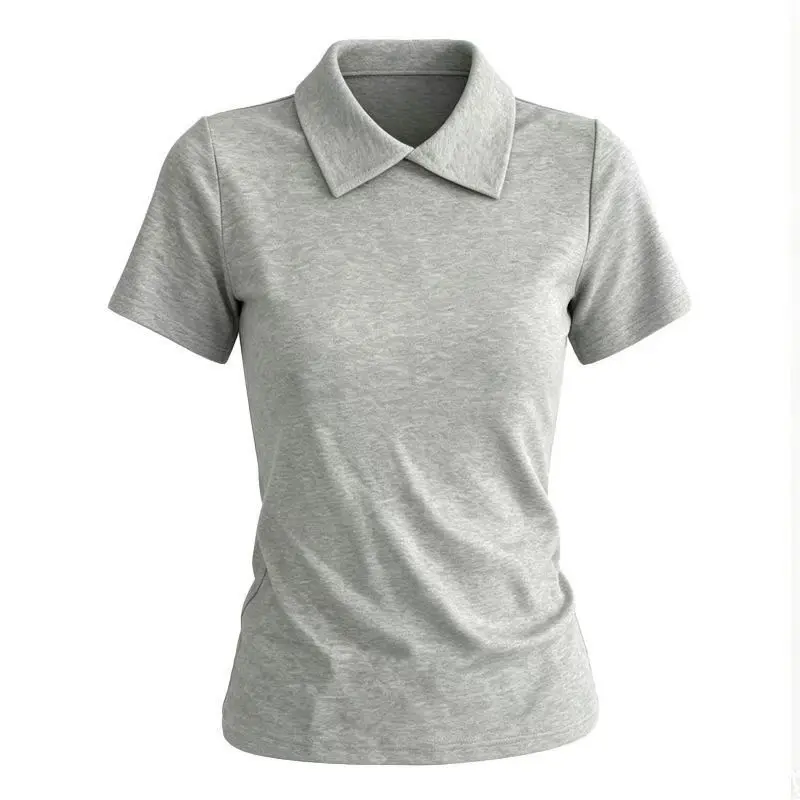 Simplicity Button Patchwork Short Sleeve Korean Pullovers Top Summer All-match Fashion T Shirt Tops Trend Vintage Women Clothing