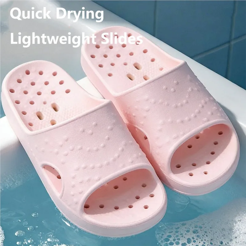 Smile Super Soft Shower Slippers For Women Men Light Non-slip Indoor Slides Quick Drying Bathroom Slippers With Arch Support