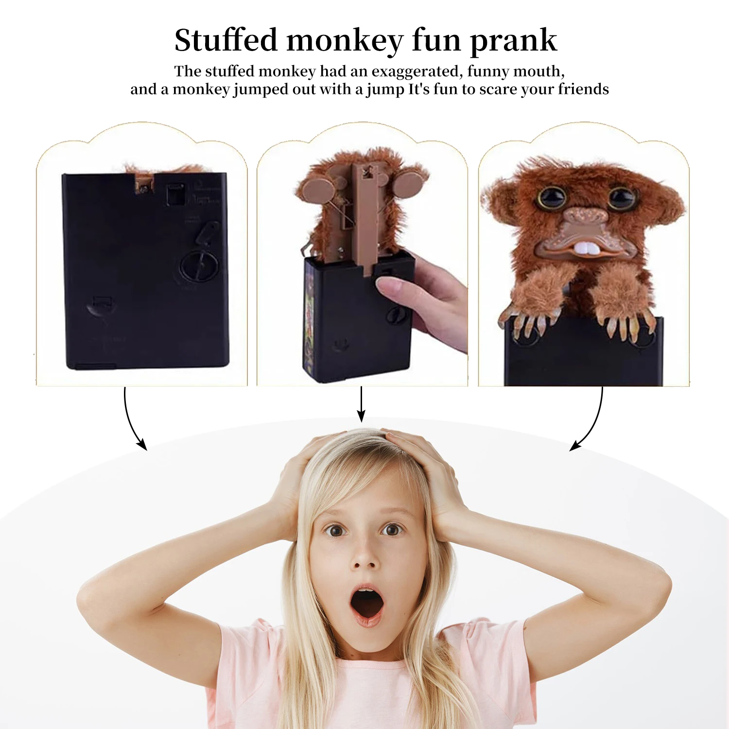 Surprise Prank Monkey Toy Interesting Tricky Finger Funny Monkey Toys Interactive Fun Prank Monkey Doll Halloween Fools Day Gift