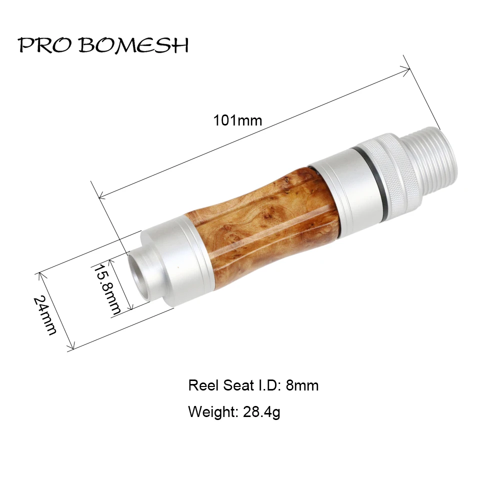 Pro Bomesh 1Pcs 28.4g 30.9g Wood Spinning Reel Seat Casting Reel Seat DIY Fishing Rod Building Component Accessory