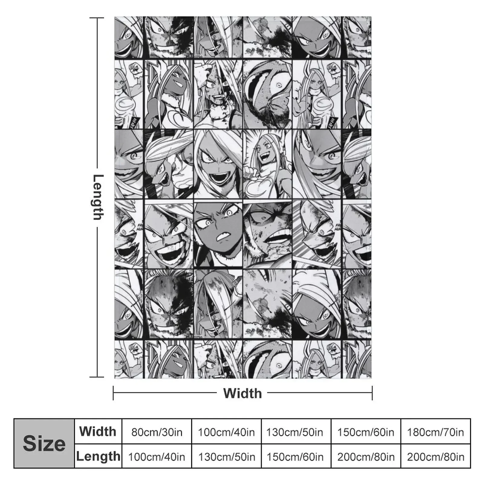 Mirko hero collage - black and white version Throw Blanket anime bed plaid Extra Large Throw Polar Blankets