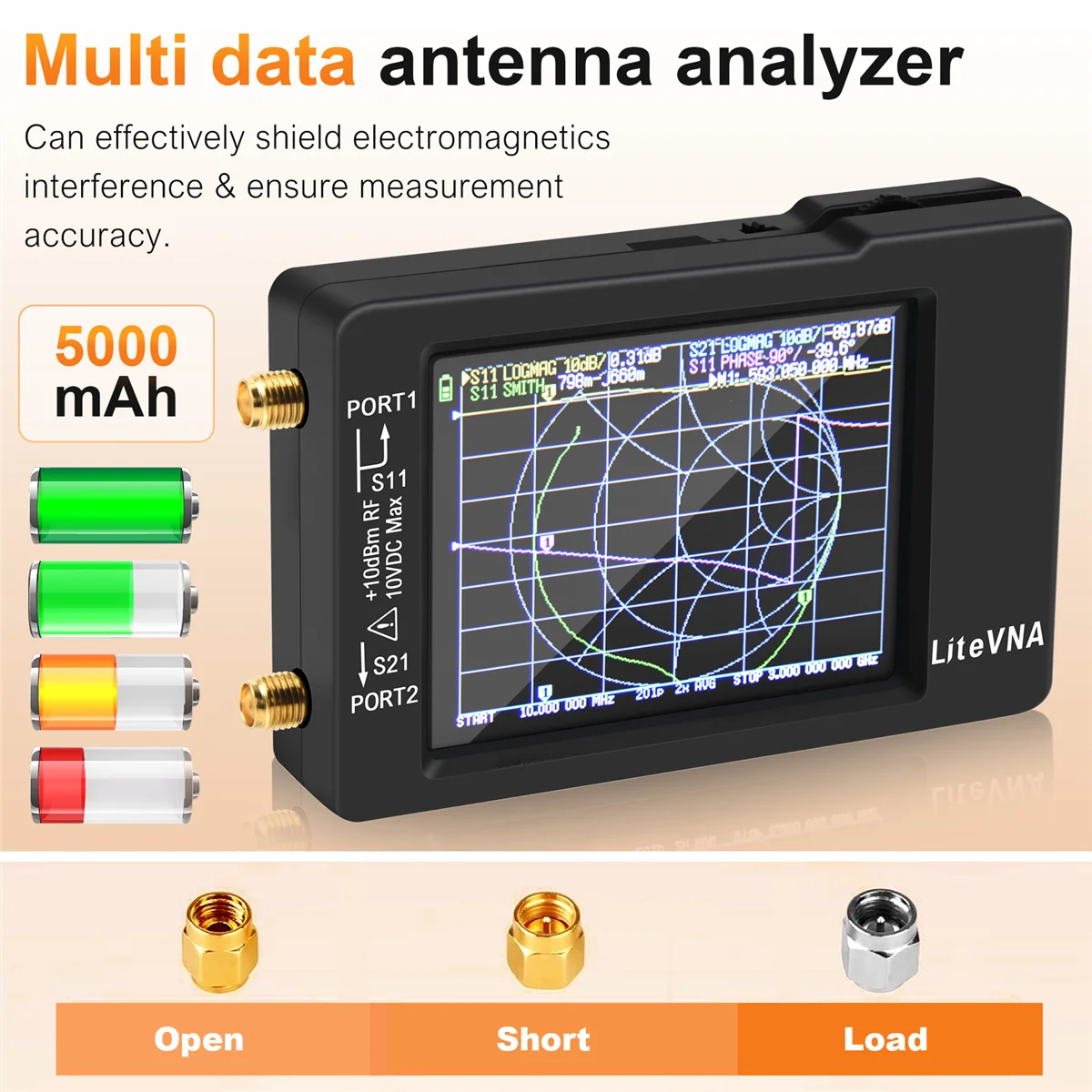 New LiteVNA 6Ghz VNA 2.8Inch LCDHF VHF UHF UV Vector Network Analyzer Shortwave Portable Antenna Analyzer with Battery jasmine
