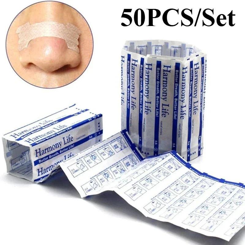 

50 Pcs Breathe Nasal Strips Right Way Stop Snoring Anti Snoring Strips Easier Better Breathe Health Care