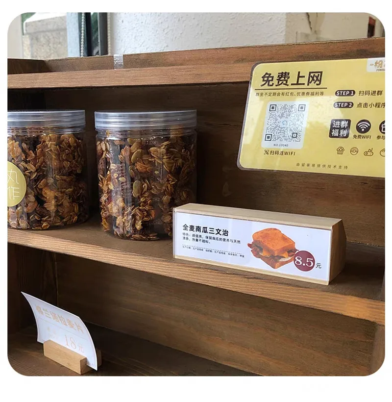 78X22MM Small Acrylic Sign Holder Display Stand Table Number Menu Name Card Holder Mini Price Label Paper Tags