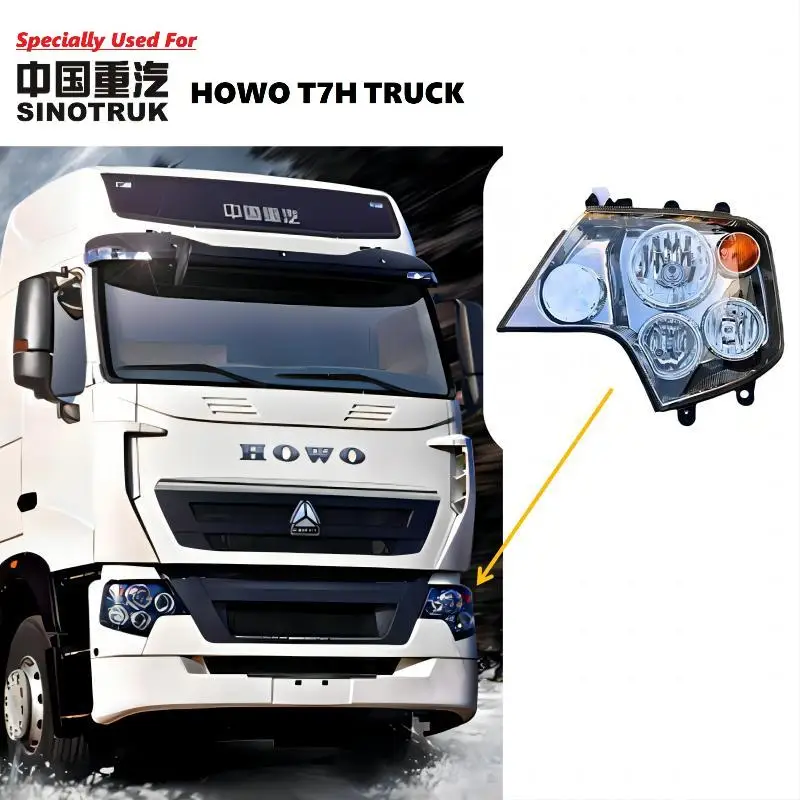 Specially Used For HOWO T7H Truck Original Quality Left Side Headlight Front Lamp Head Lamp Assembly WG9925720061 HOWO Parts