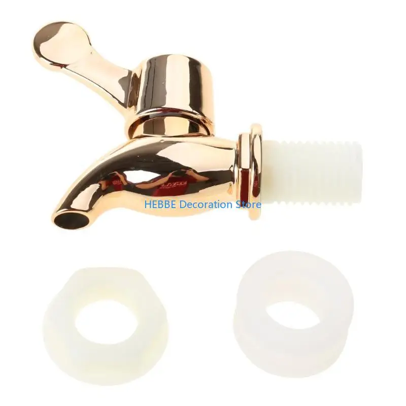 B0KC Gold Finish Barrels Tap Simple Installation Wine Barrels Tap with Precisions Flows Suitable For Various Bag Type