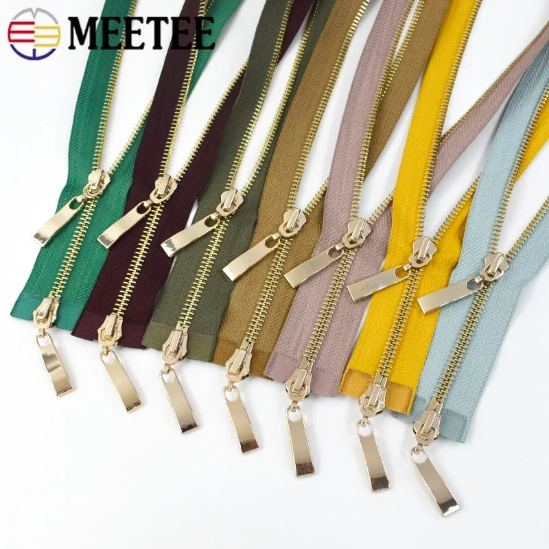 

1Pc 80/100/120cm Double Slider Zippers 5# Metal Zipper for Jacket Coat Sewing Ziper Repair Kits Clothing Auto Lock Zip Closure
