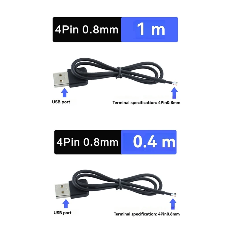 

5 шт. USB-4-контактный кабель для модулей камеры, модуль камеры, кабель для подключения данных, 4P, 0,8 мм, 0,4 м