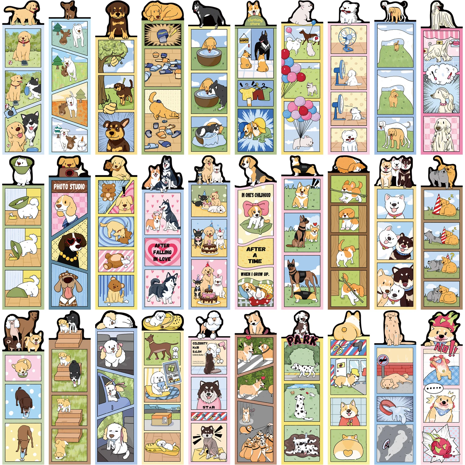 

30Pcs Dog World Animal Bookmarks Collection Bookmarks with Cute Cartoon Designs Multifunctional Reading Markers DIY Message Tag