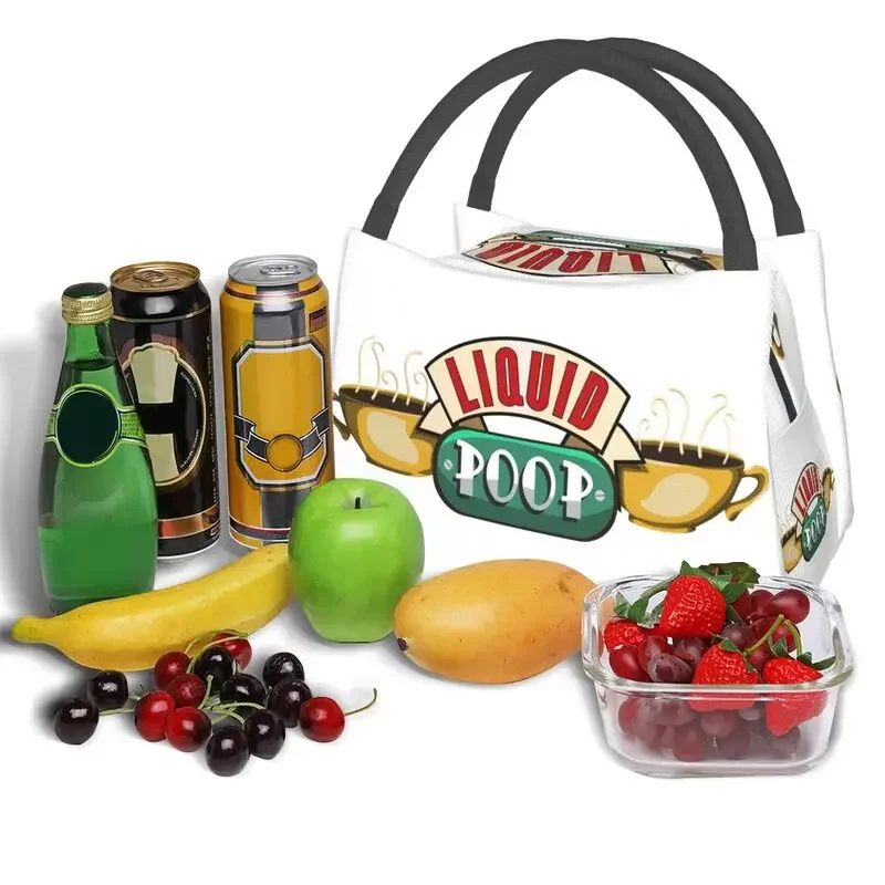 Liquid Poop Insulated Lunch Bags for Camping Travel Friends Portable Thermal Cooler Bento Box Women Fruit Fresh Storage Bag