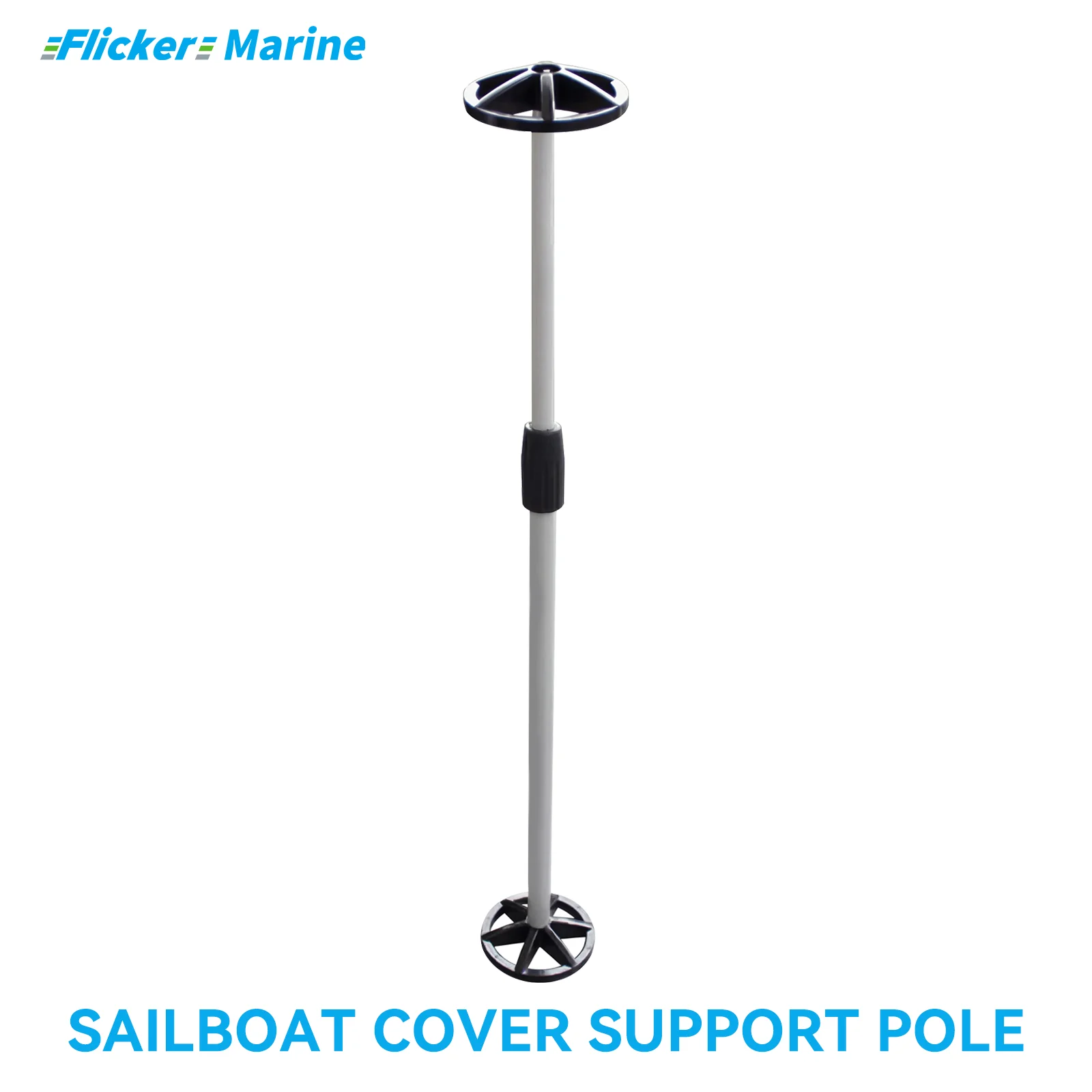 Flicker Marine verstellbare Stützstange für Segelboote, Teleskopstange aus Aluminium mit doppelter Schraubverriegelung, wasserdichte Bootsabdeckung