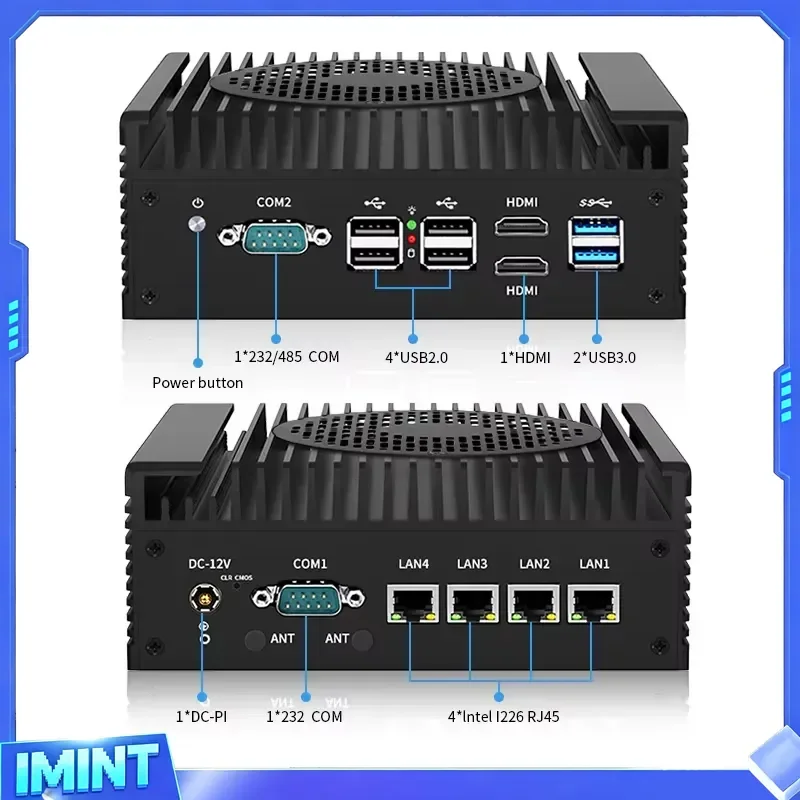 New Industrial Octa Core Mini PC With Fan N305 CPU DDR5 16GB RAM 512GB SSD 2 Displays Portable IPC Windows