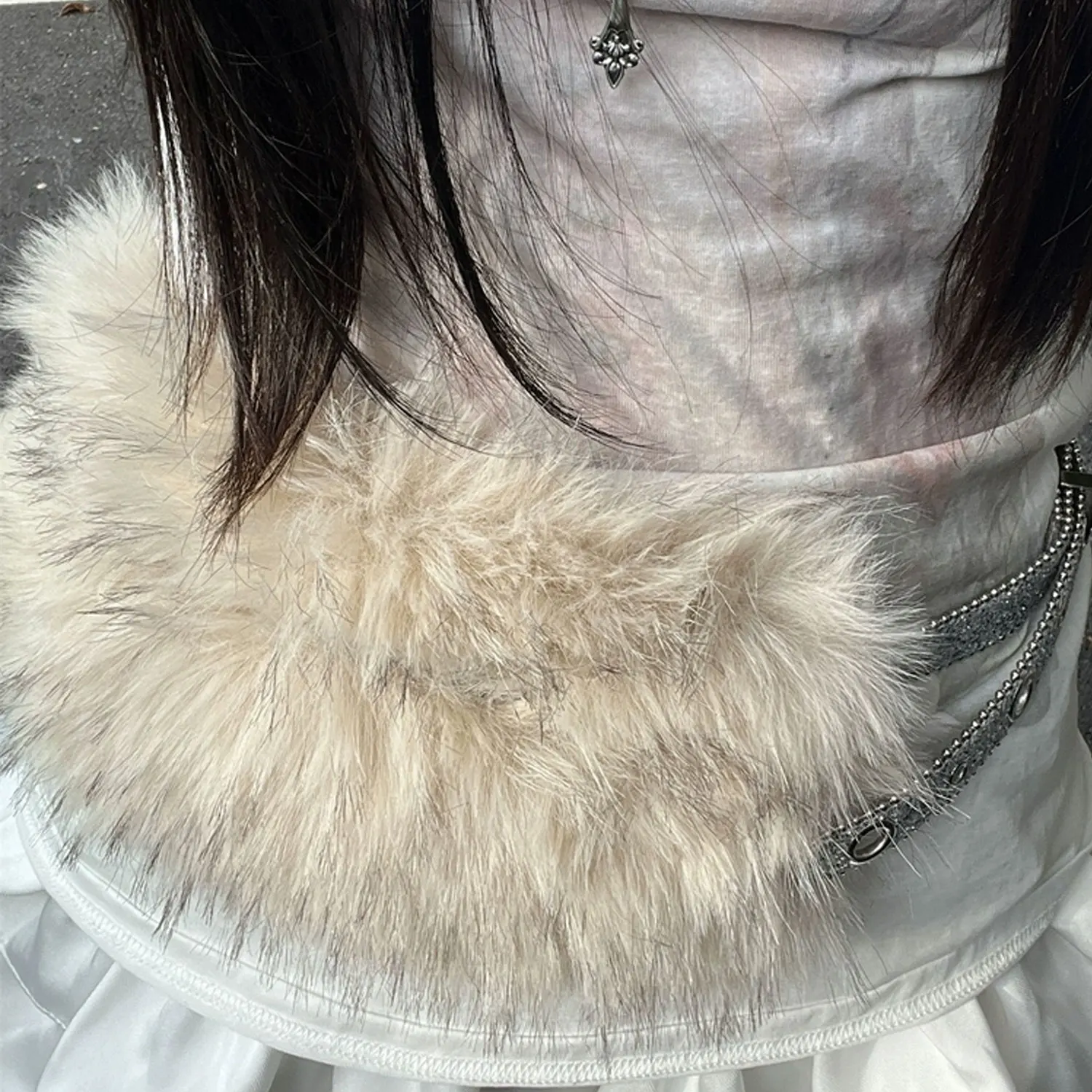 

Винтажный модный дизайн, ремни из искусственного меха Y2K, универсальные плюшевые поясные ремни в стиле панк, пушистый мех, пояс в стиле пастушки, женская мода