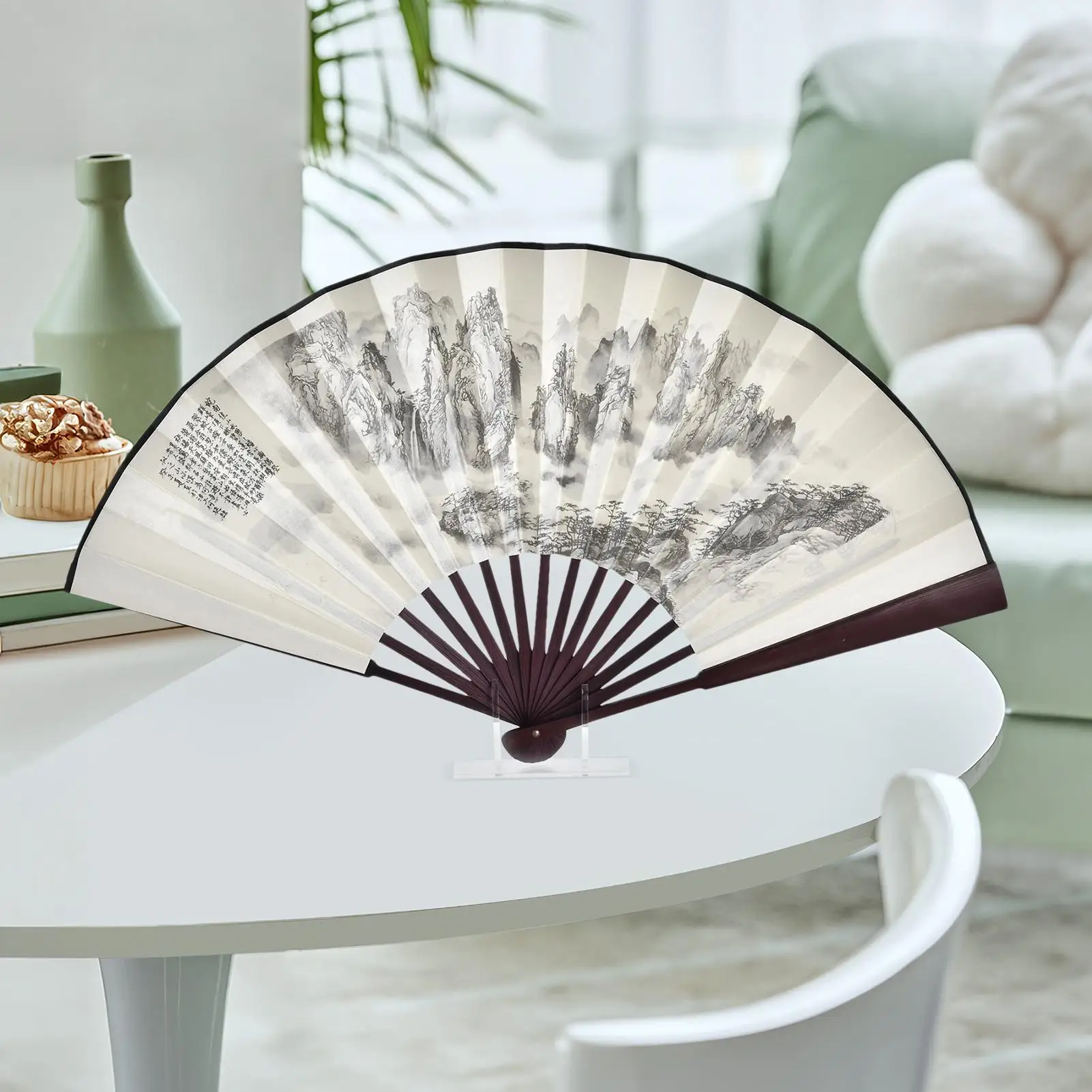 1 st Japanse Vouwventilatoren Stand Rack Helder Acryl Chinese Handige Fan Display Houder Stand Woondecoratie Organisator Plank