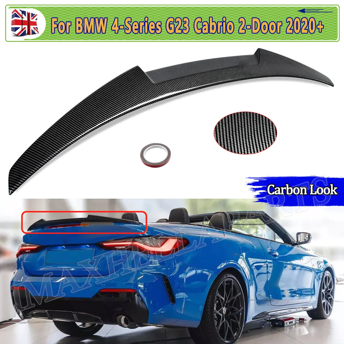 

Tail Spoiler For BMW G23 4 Series G83 420d 420i 430i M440i for M4 2020 2021 2022 2023 2024 Carbon Look Rear Boot Spoiler Lip