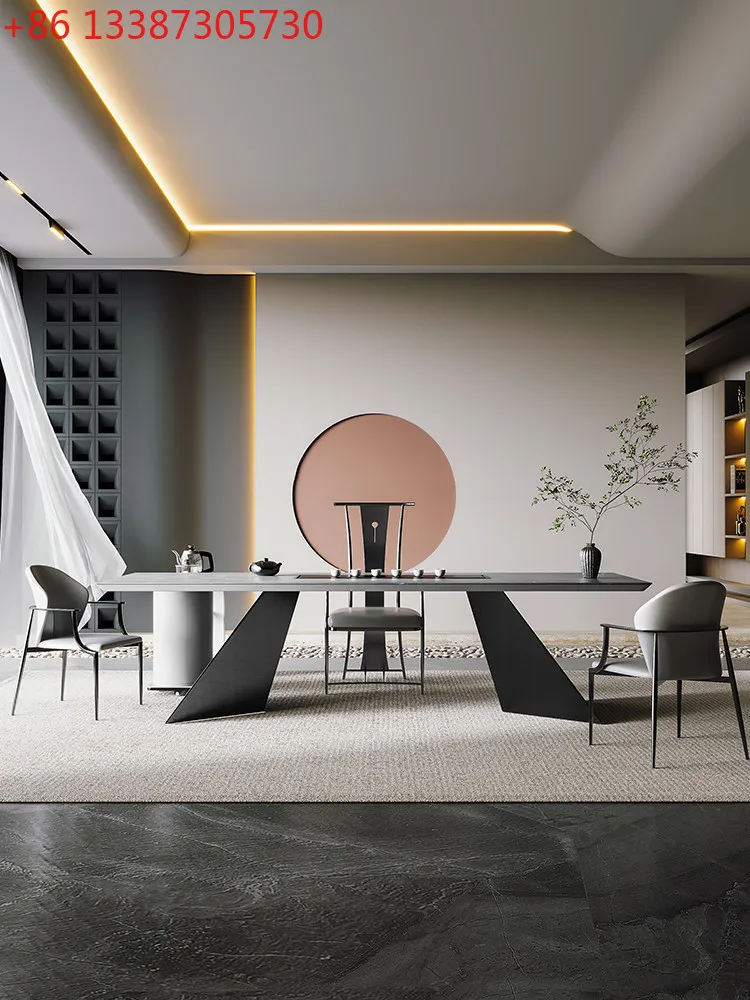 

Rock slab tea table Office kettle integrated embedded Italian minimalist modern light luxury tea table