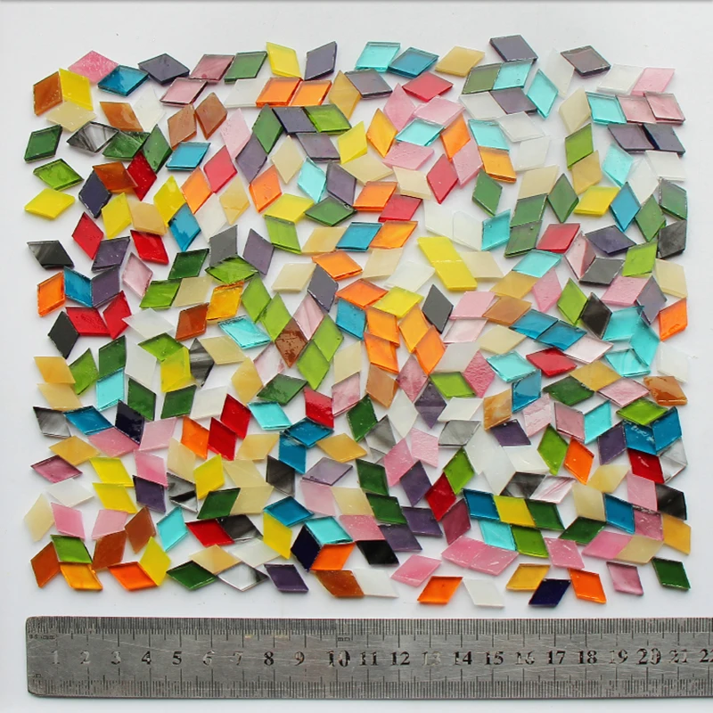 Diamond Clear Glass Mosaic Craft Materials 50g/bag DIY Stained Glass Mica Sheet Diamond Mosaic Mosaic for DIY Handmade