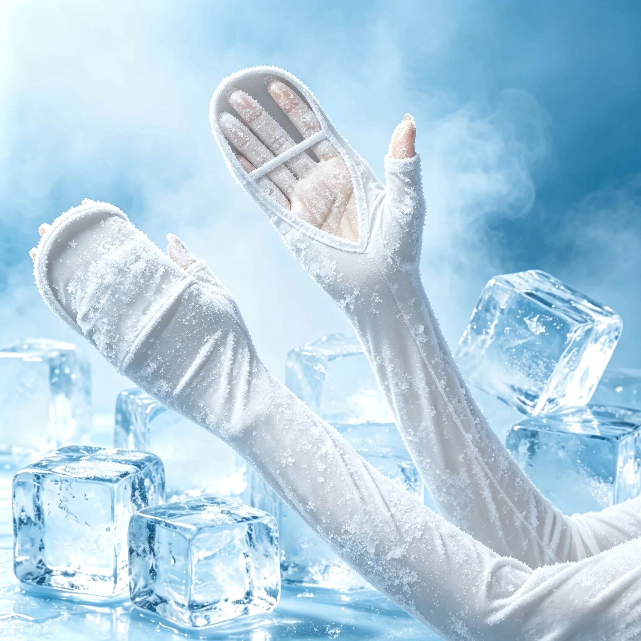 Ice sensitive sun protection gloves for cycling and driving, breathable and anti slip finger sleeves for summer gift giving