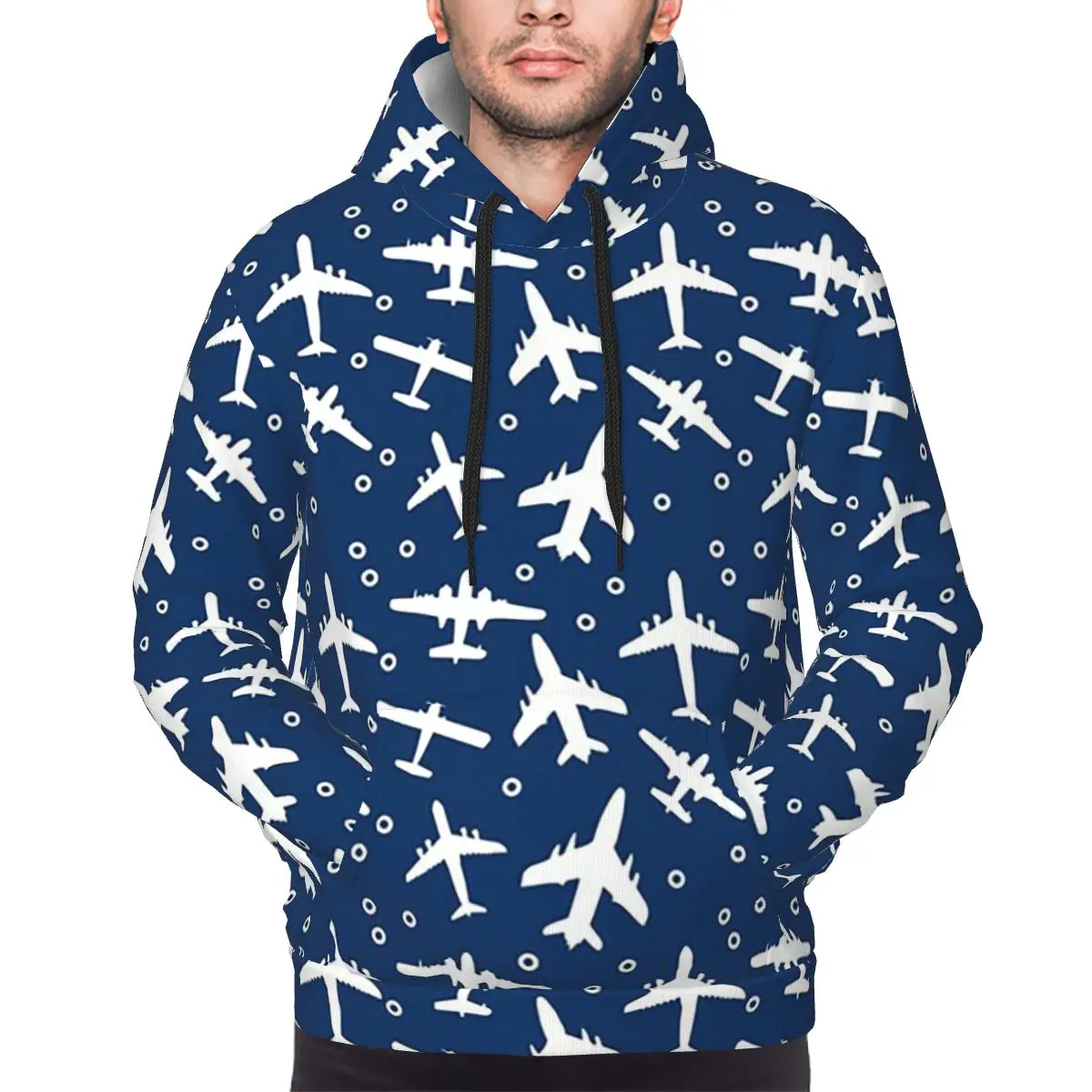 

Сине-белая толстовка с силуэтом аэропланов, пуловер в стиле Харадзюку, осень-зима, мужские и женские толстовки, топы с длинными рукавами